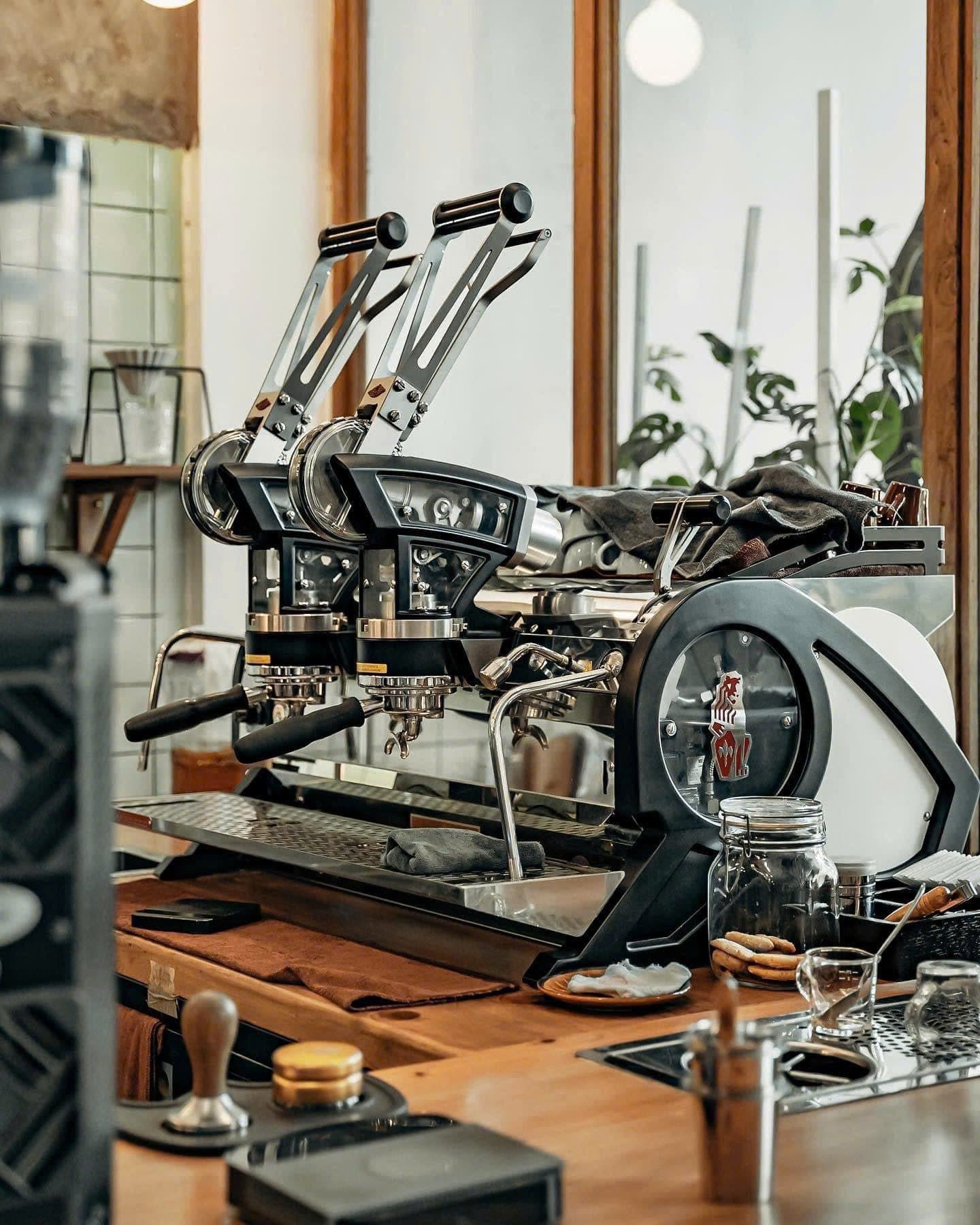 Espresso machine at the bar